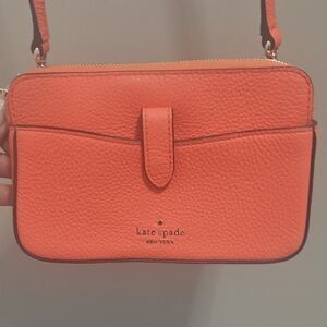 Kate Spade Orange Crossbody Bag with Gold Hardware